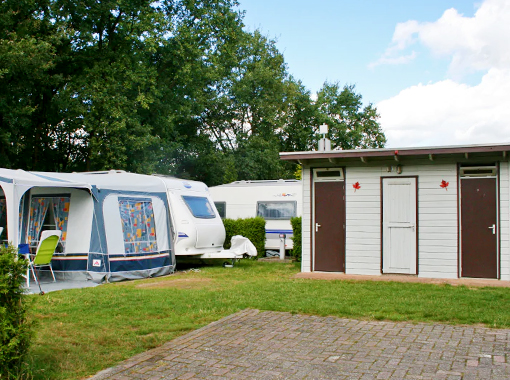 Campsite with private sanitary facilities