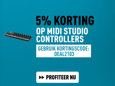 5% korting op midi studio controllers