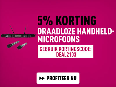 5% korting op draadloze handheld-microfoons