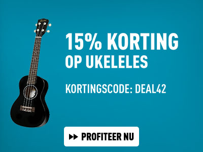 15% korting op Ukeleles