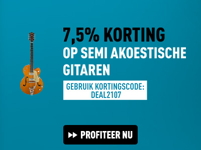 7,5% korting op semi akoestische gitaren