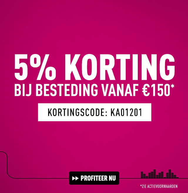 5% korting bij besteding vanaf €150