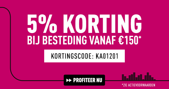 5% korting bij besteding vanaf €150