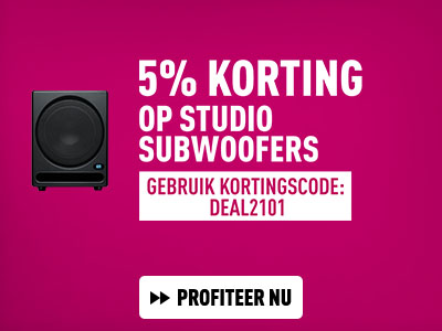 5% korting op studio subwoofers