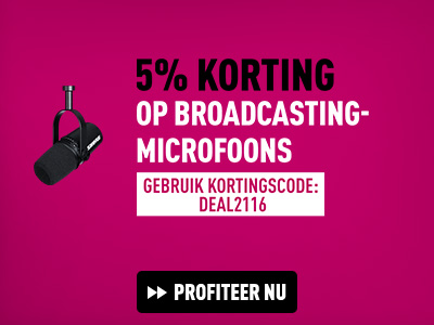 5% korting op broadcasting-microfoons