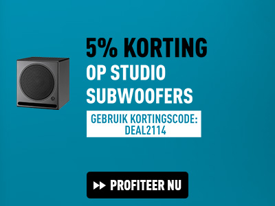 5% korting op studio subwoofers