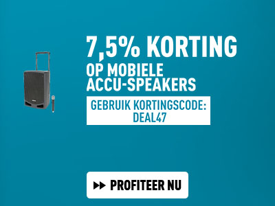 7,5% korting op mobiele accu-speakers