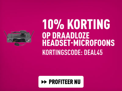 10% korting op draadloze headset-microfoons