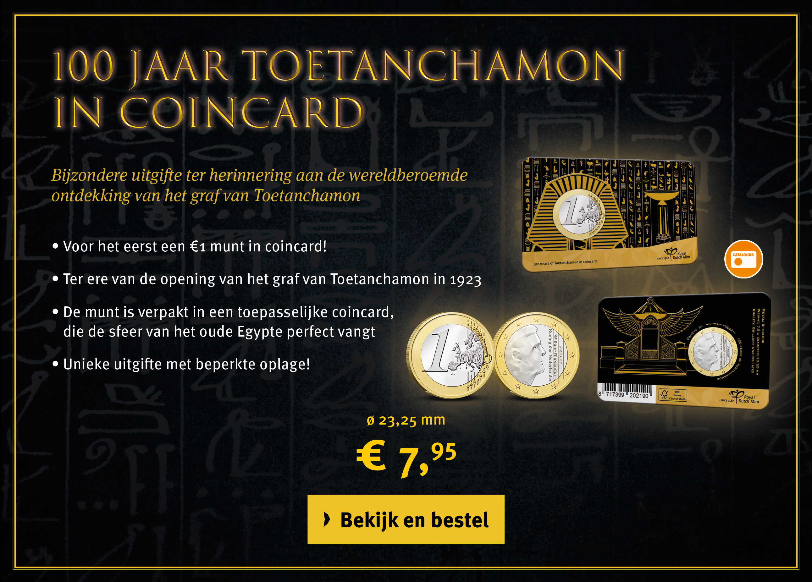 Bekijk en bestel: 100 jaar Toetankhamon in coincard