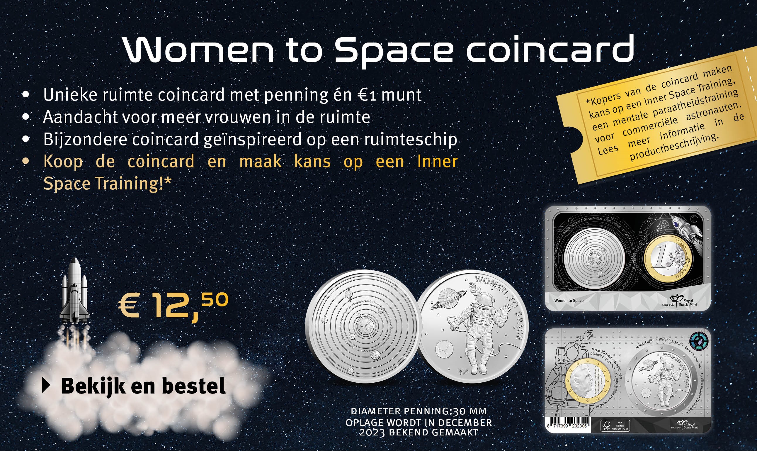 Bekijk en bestel: Women to space coincard