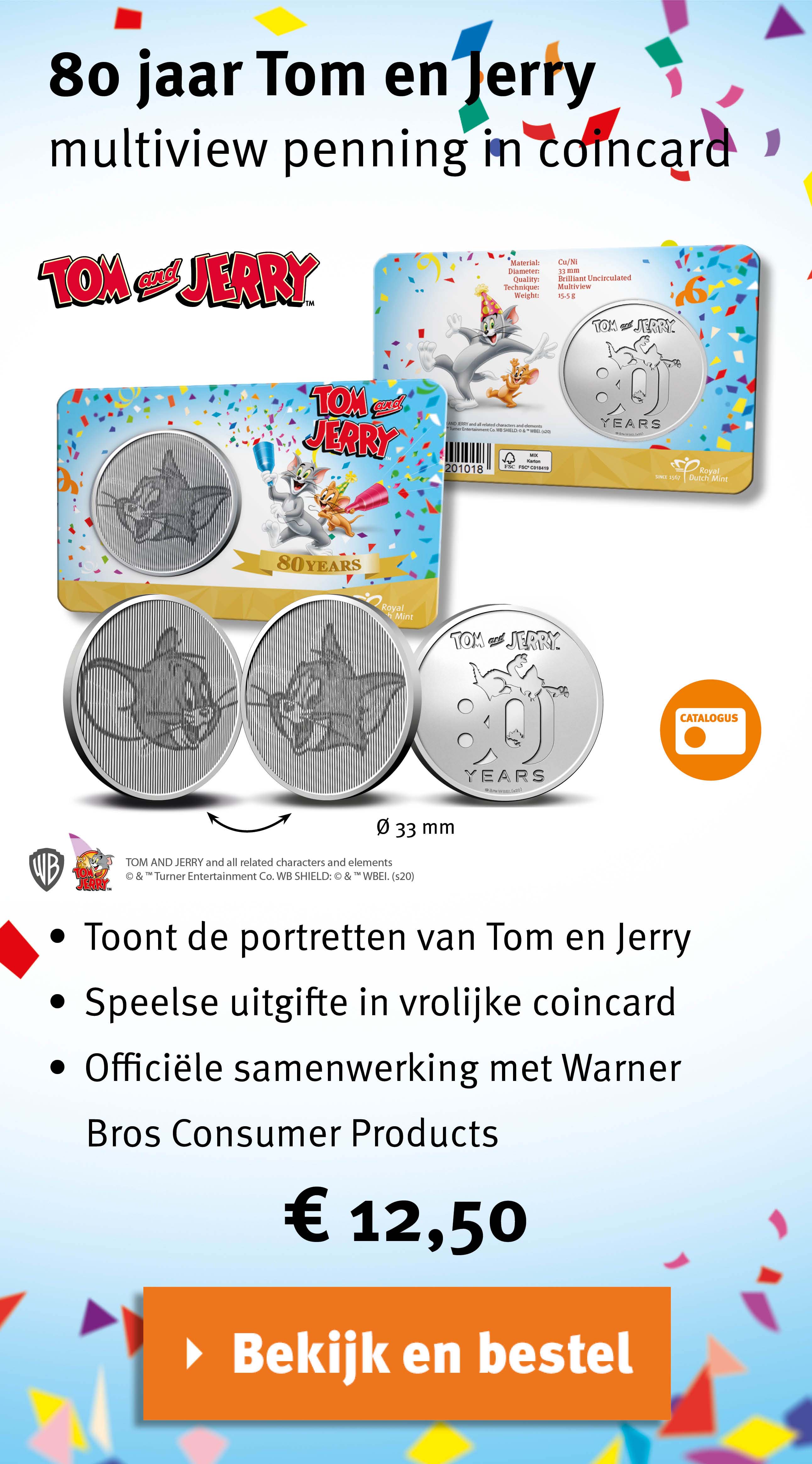 Bekijk en bestel: 80 jaar Tom en Jerry multiview penning in coincard
