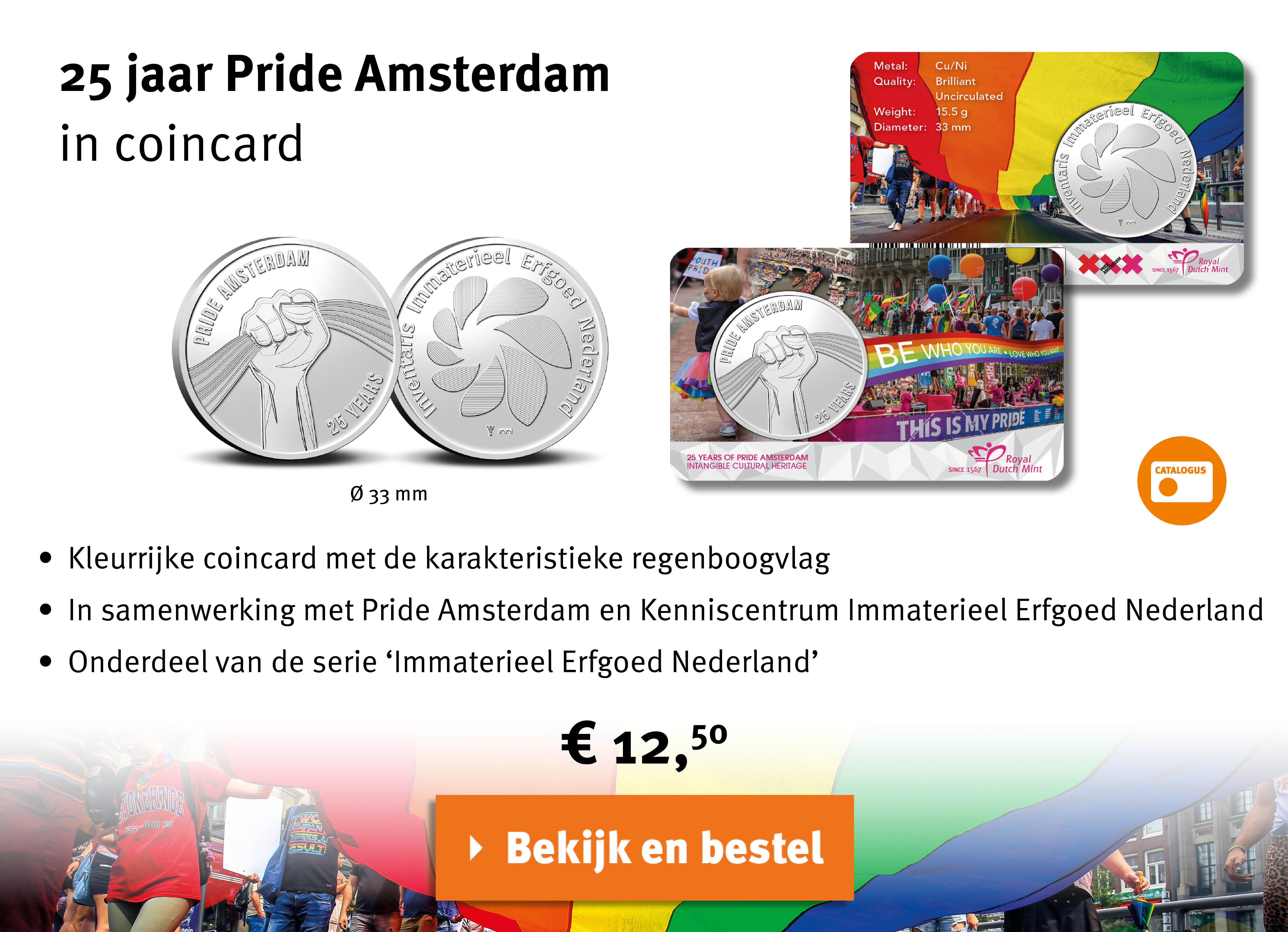 Bekijk en bestel: 25 jaar Pride Amsterdam in coincard