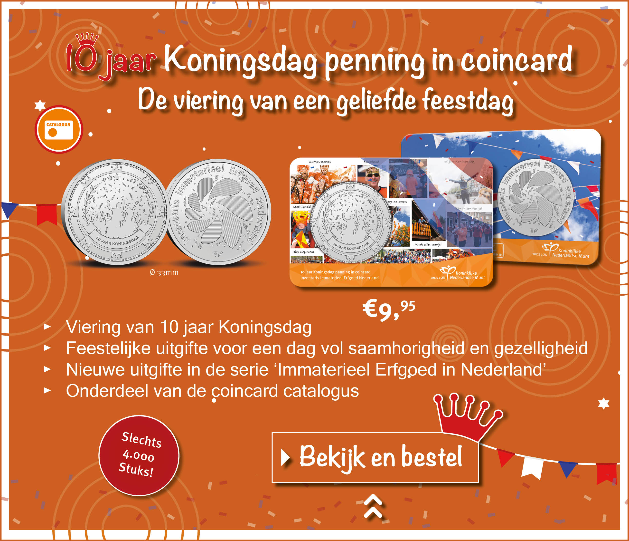 Bekijk en bestel: 10 jaar koningsdag 2023 coincard