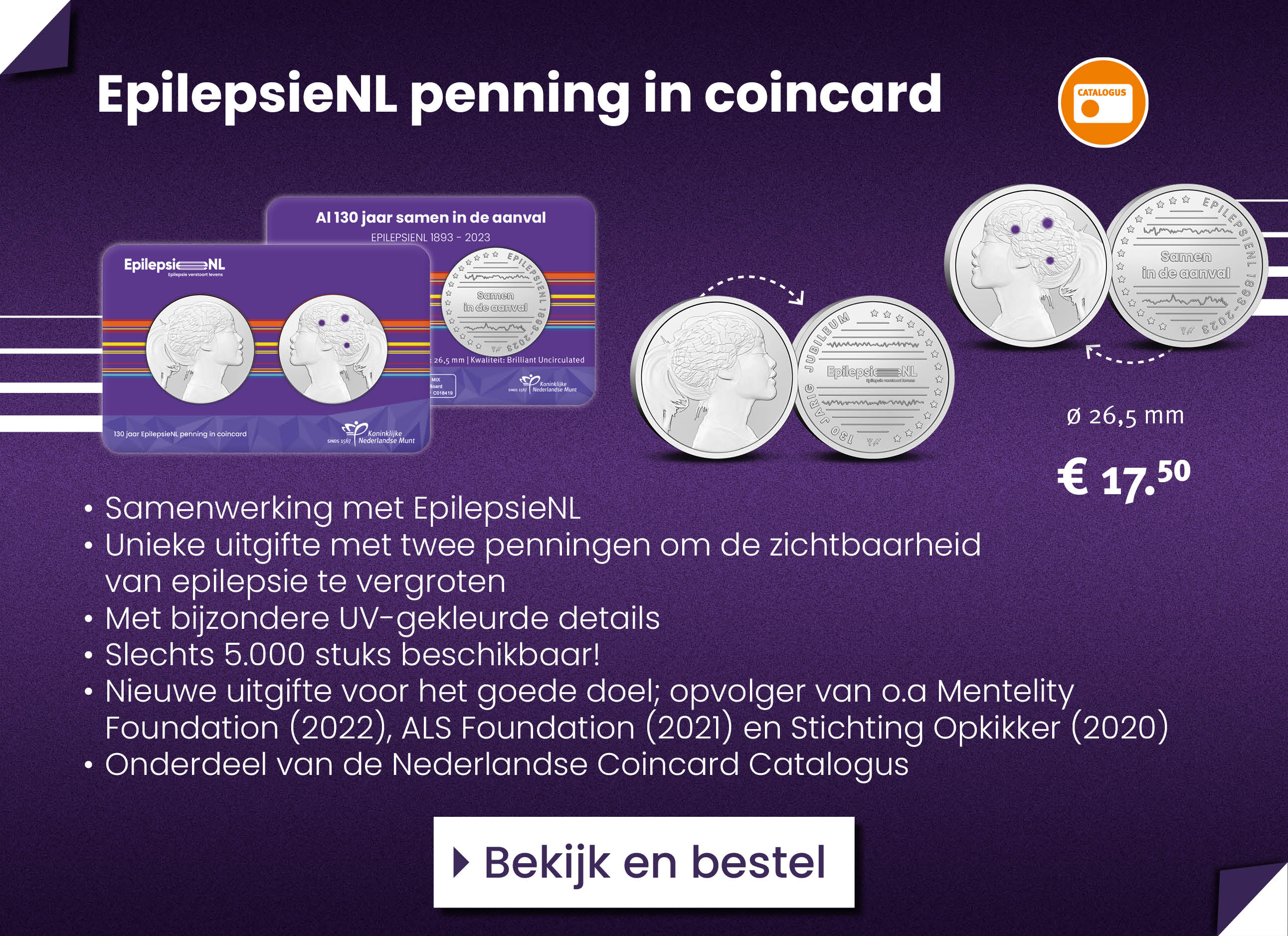 Bekijk en bestel: EpilepsieNL penning in coincard NL