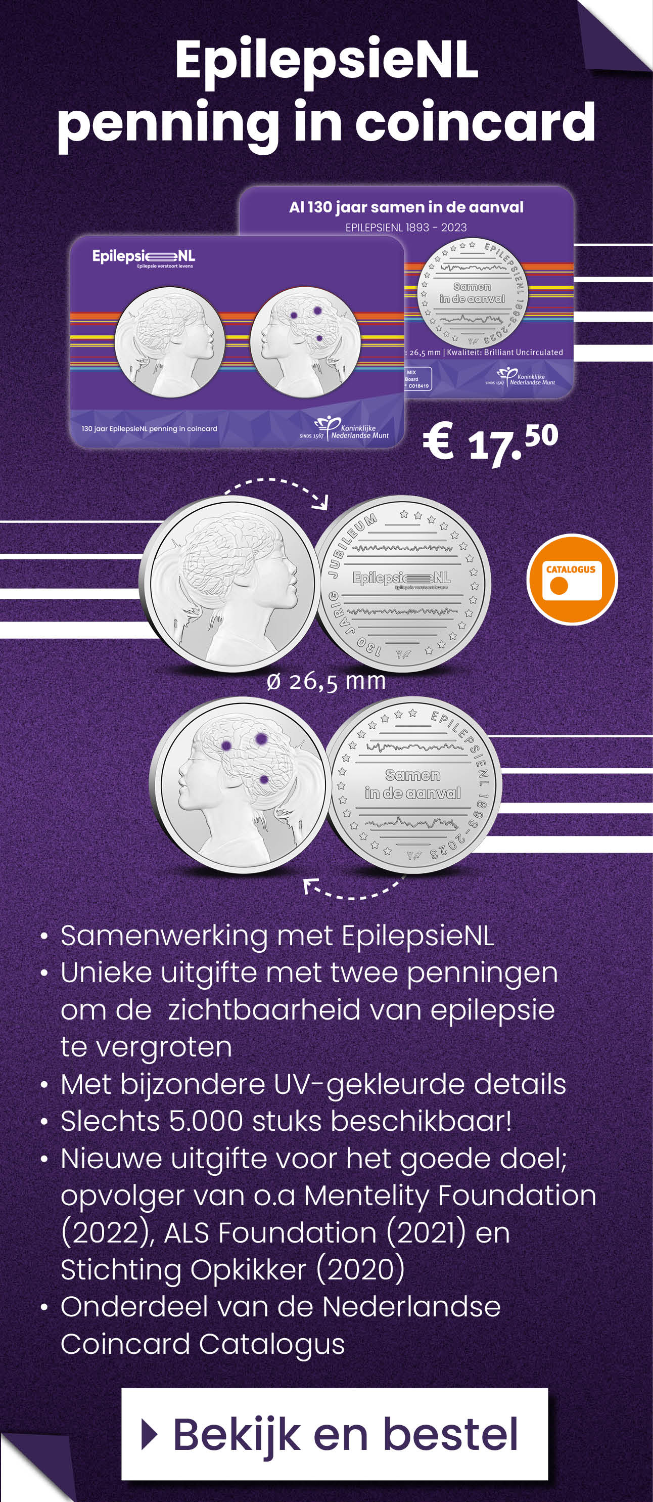 Bekijk en bestel: EpilepsieNL penning in coincard NL