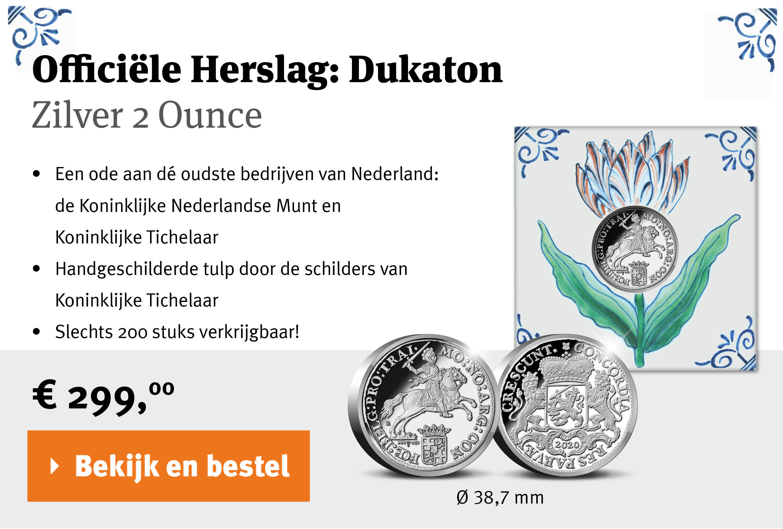 Bekijk en bestel: Officiële Herslag: Dukaton Zilver 2 Ounce - Koninklijke Tichelaar editie