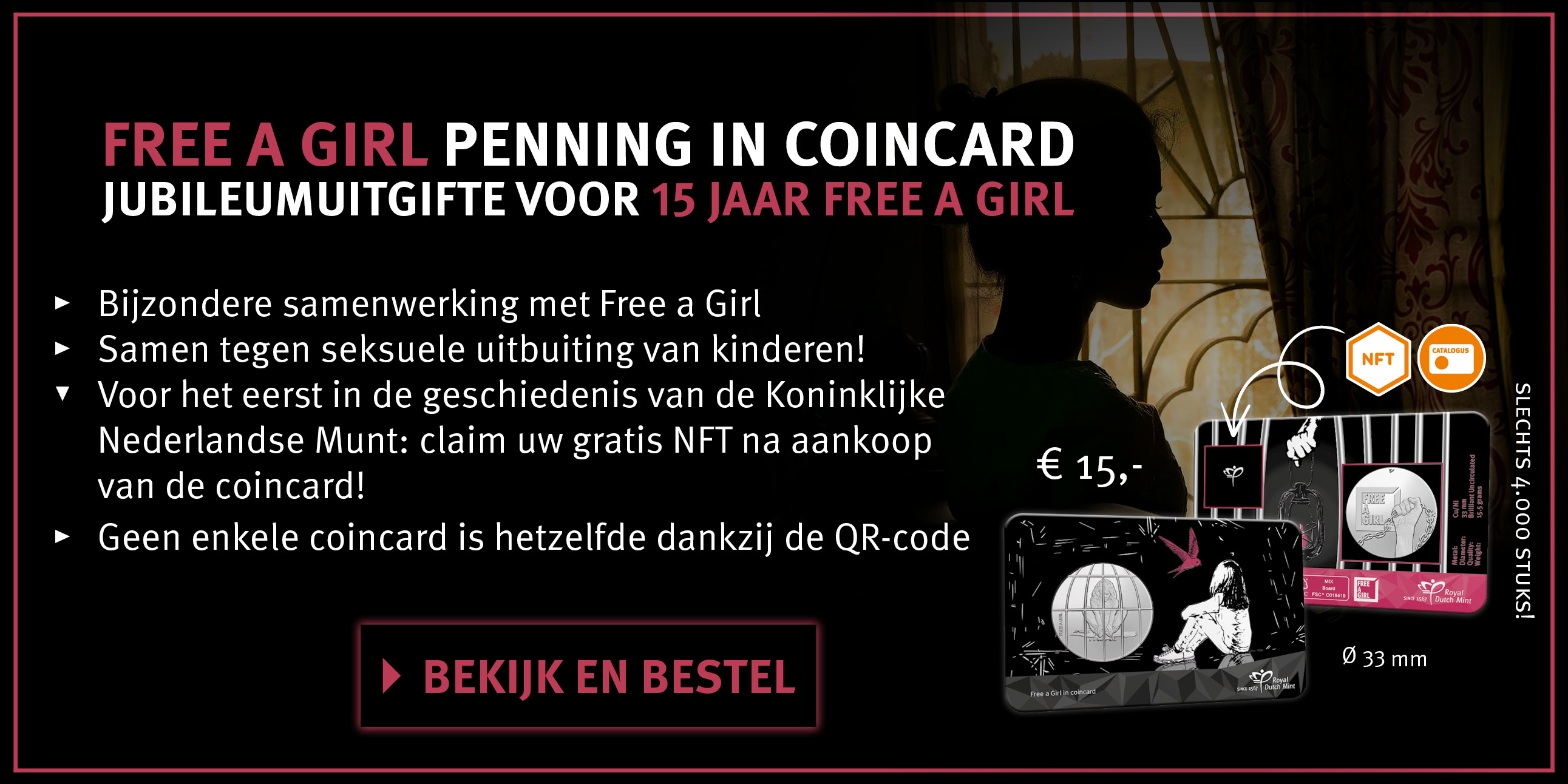 Bekijk en bestel: Free a girl penning in coincard