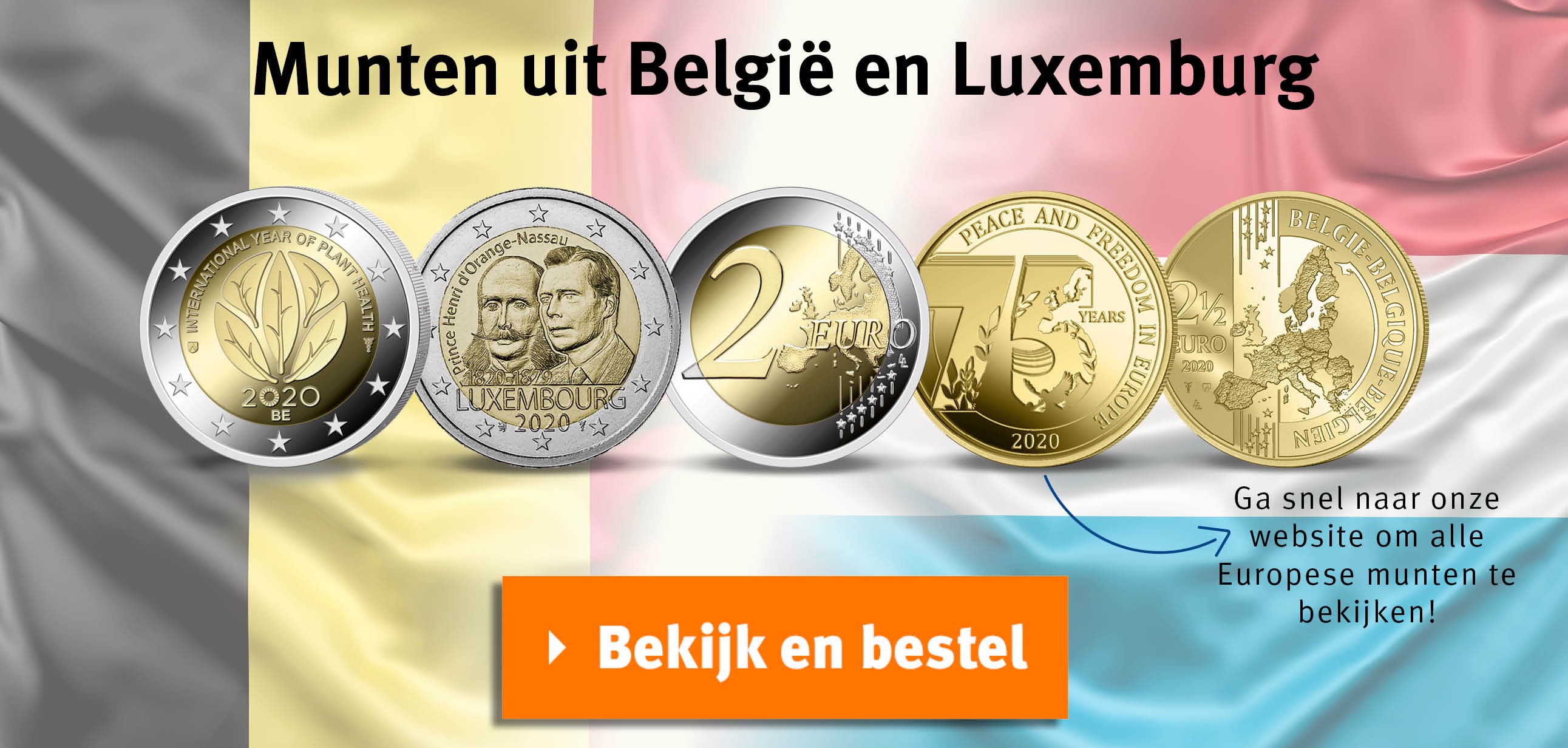 Bekijk en bestel: munten uit België en Luxemburg