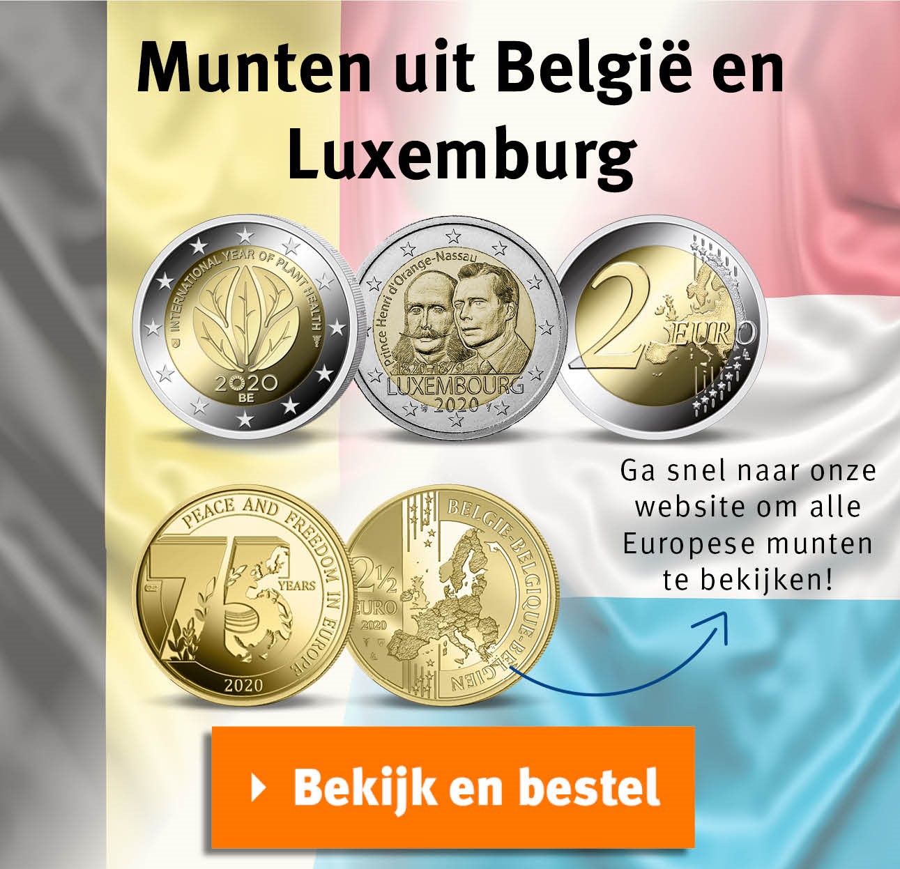 Bekijk en bestel: munten uit België en Luxemburg
