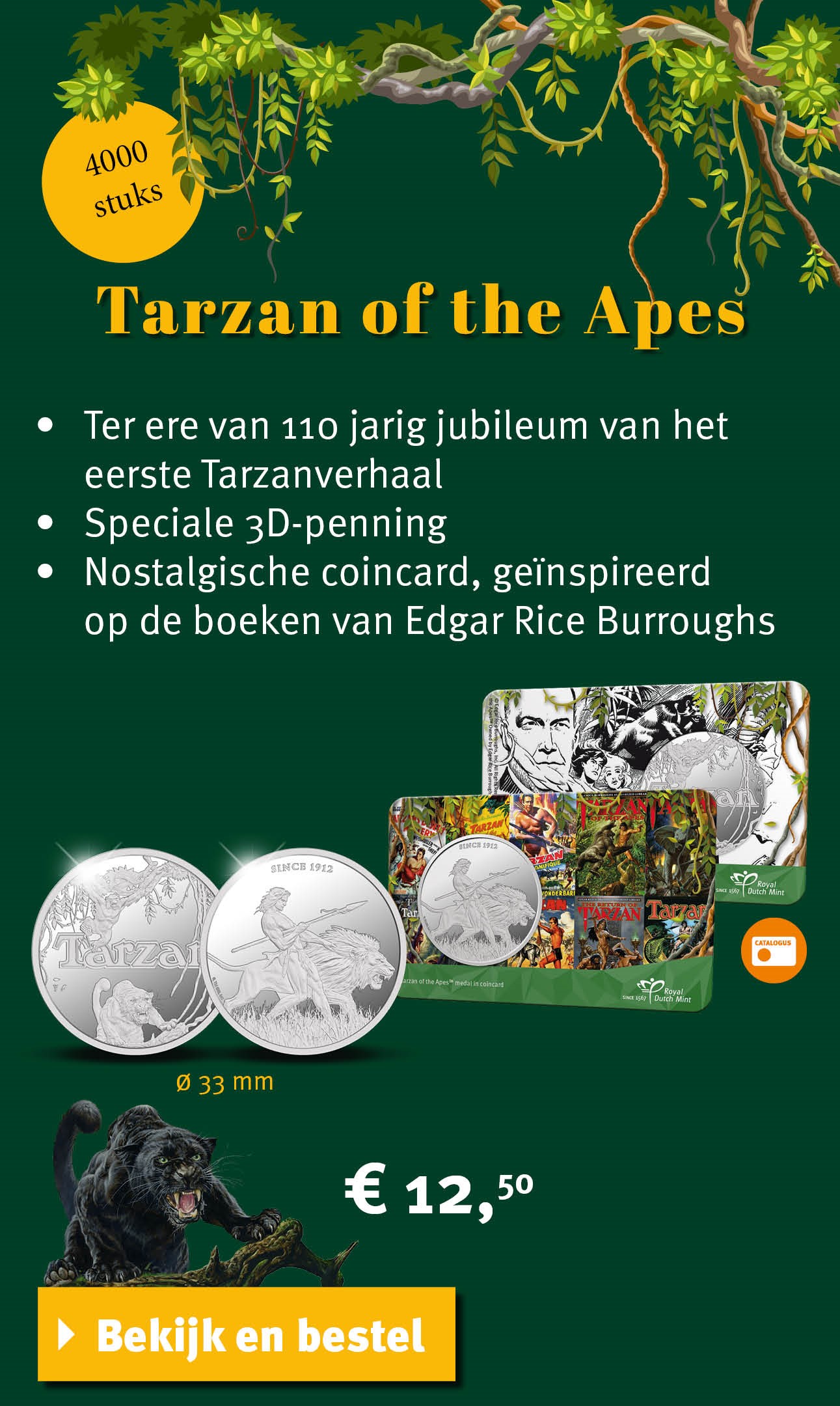 Bekijk en bestel: Tarzan of the Apes penning in coincard