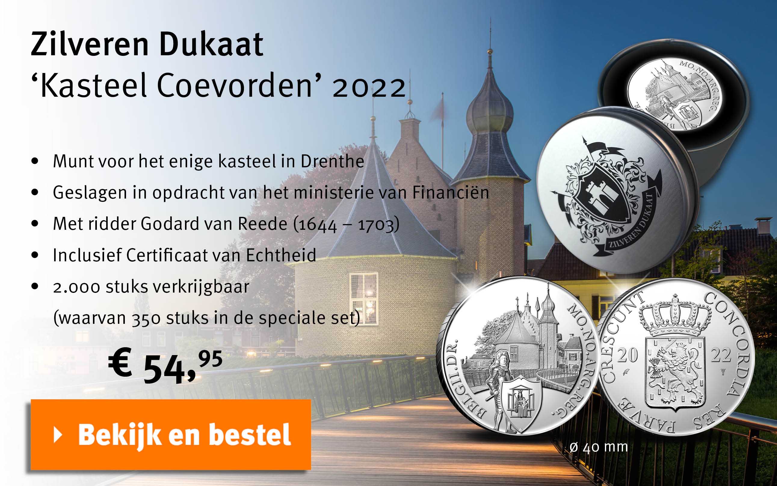 Bekijk en bestel: Zilveren Dukaat - Kasteel Coevorden