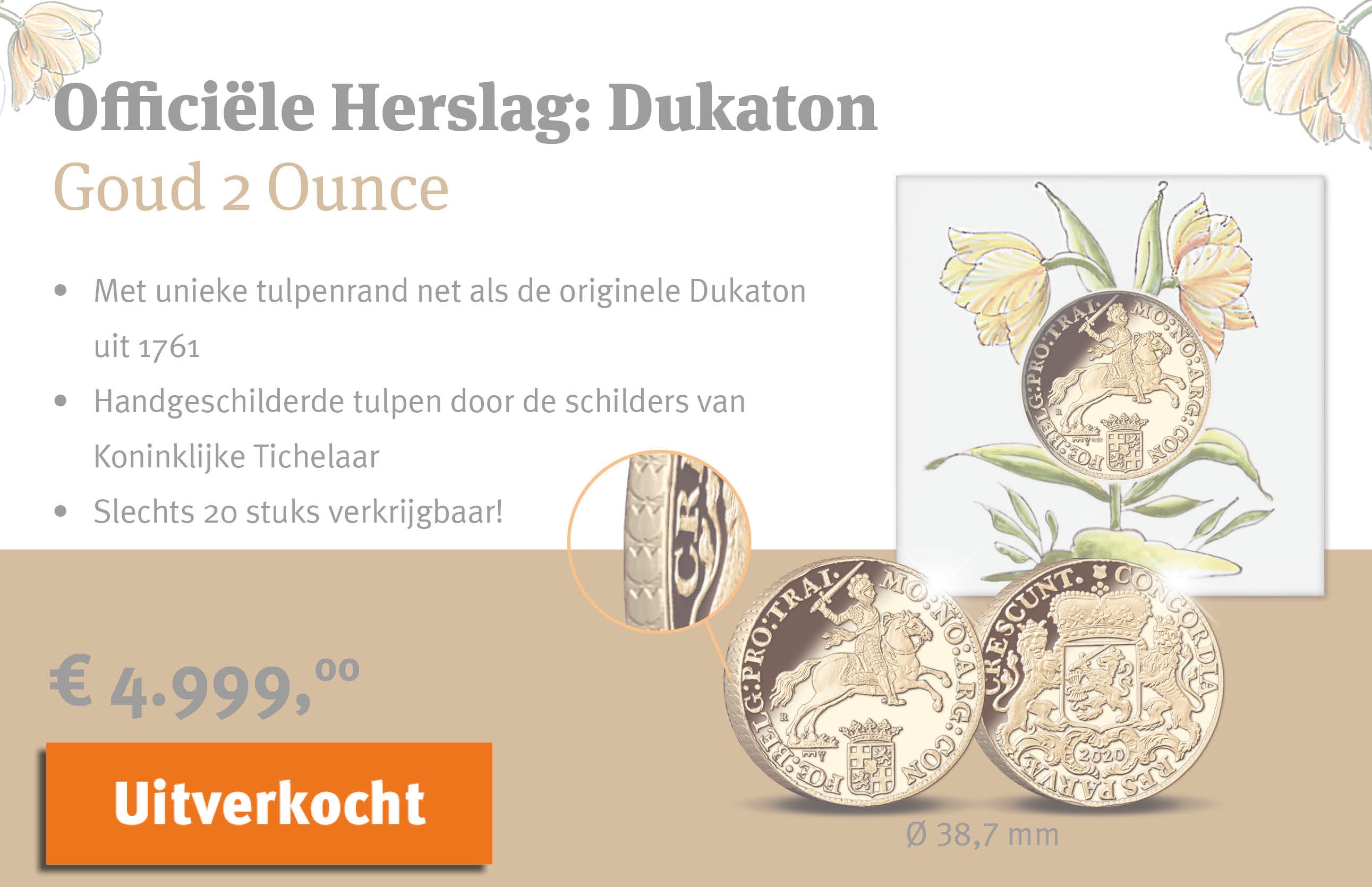 Bekijk en bestel: Officiële Herslag: Dukaton Goud 2 Ounce - Koninklijke Tichelaar editie