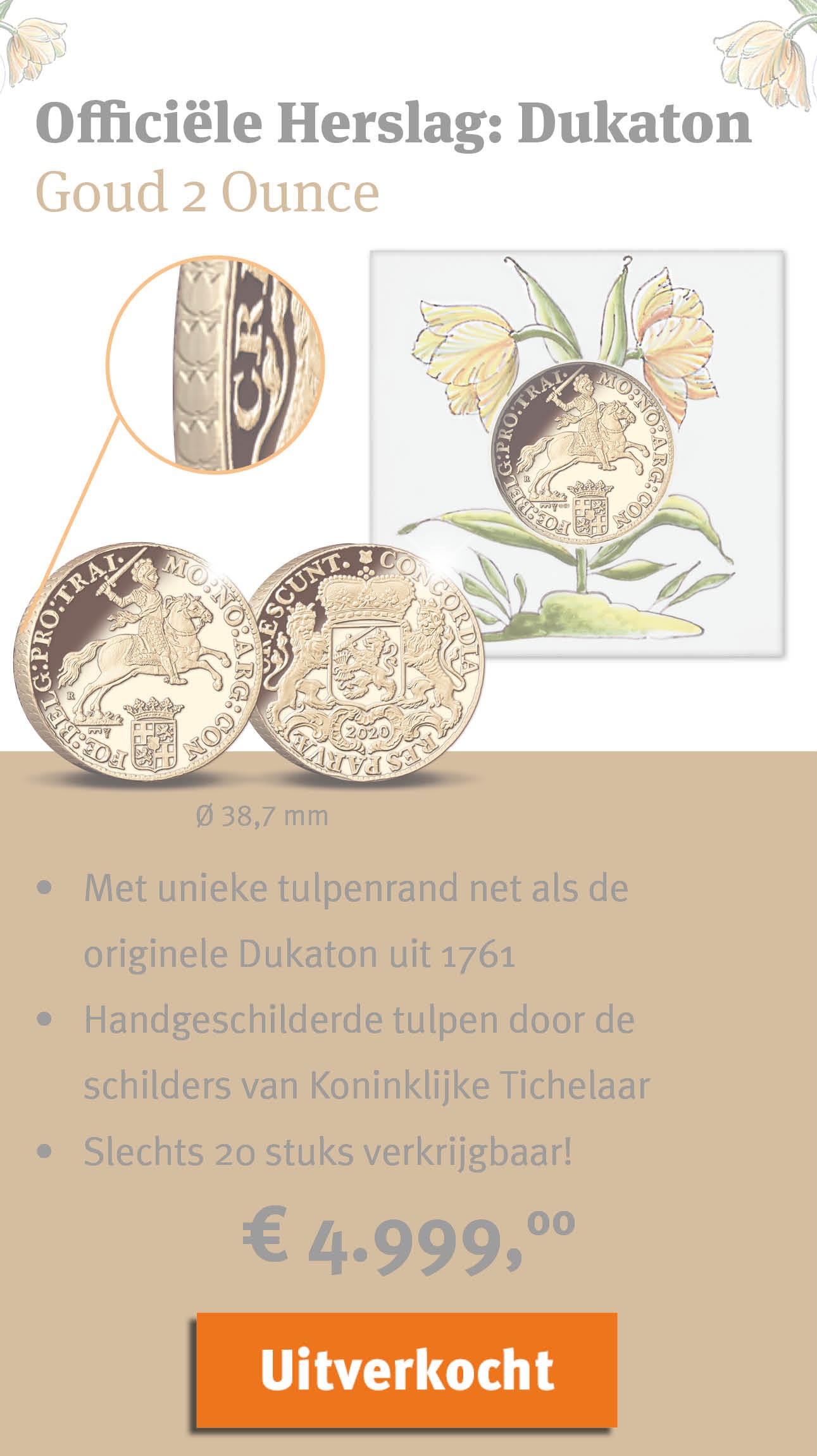 Bekijk en bestel: Officiële Herslag: Dukaton Goud 2 Ounce - Koninklijke Tichelaar editie