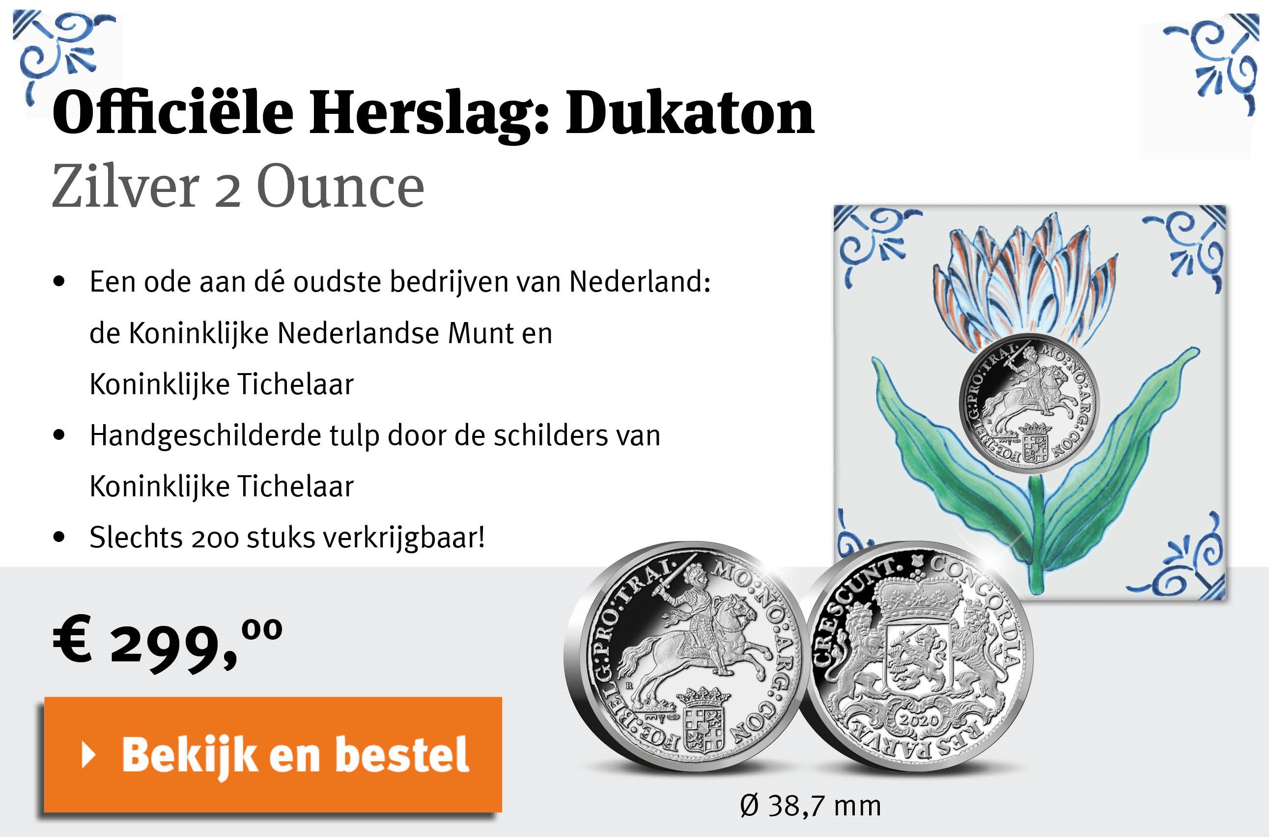 Bekijk en bestel: Officiële Herslag: Dukaton Zilver 2 Ounce - Koninklijke Tichelaar editie