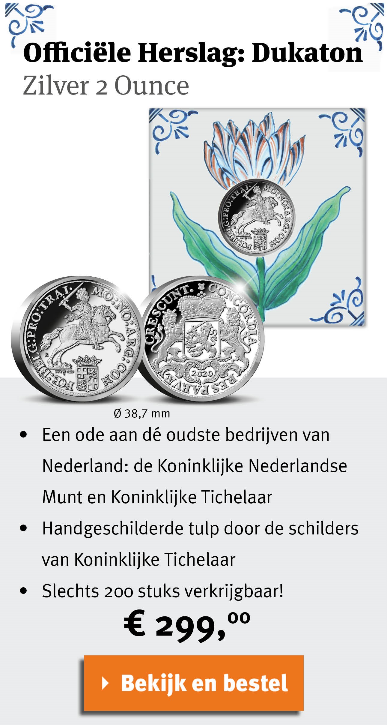 Bekijk en bestel: Officiële Herslag: Dukaton Zilver 2 Ounce - Koninklijke Tichelaar editie