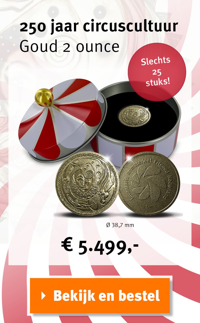 Bekijk en bestel: 250 jaar circuscultuur penning Goud 2 ounce