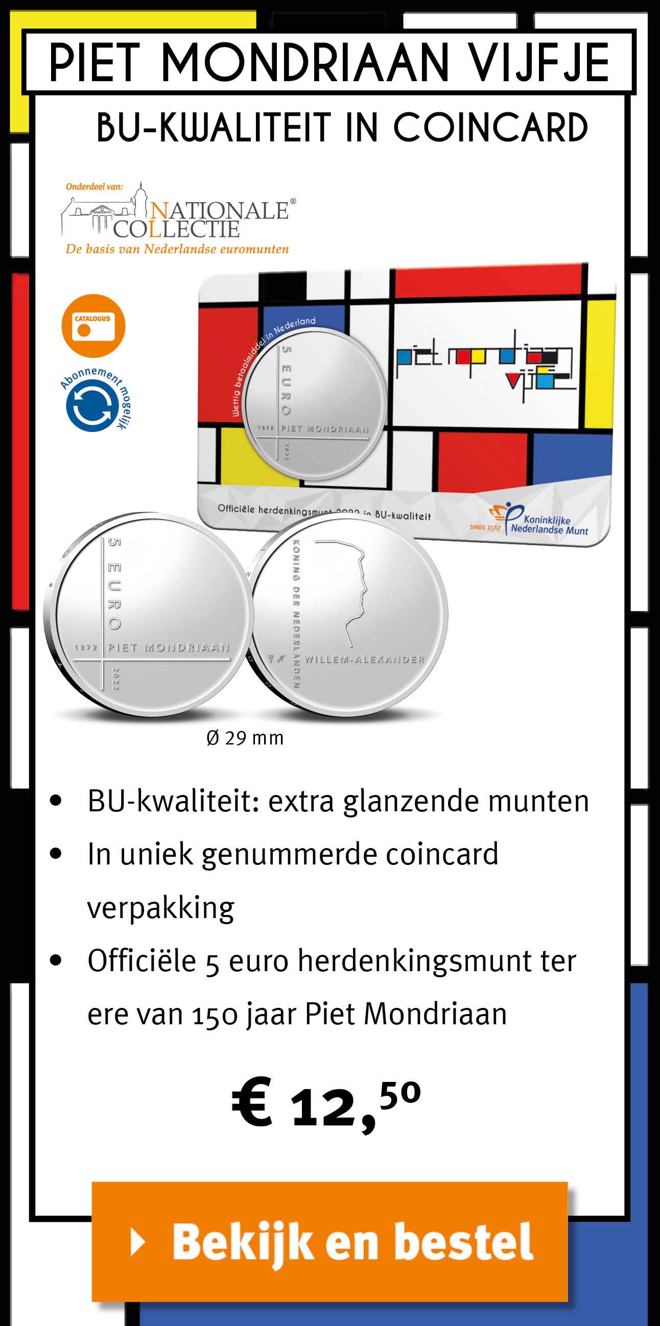 Bekijk en bestel: Piet Mondriaan BU coincard