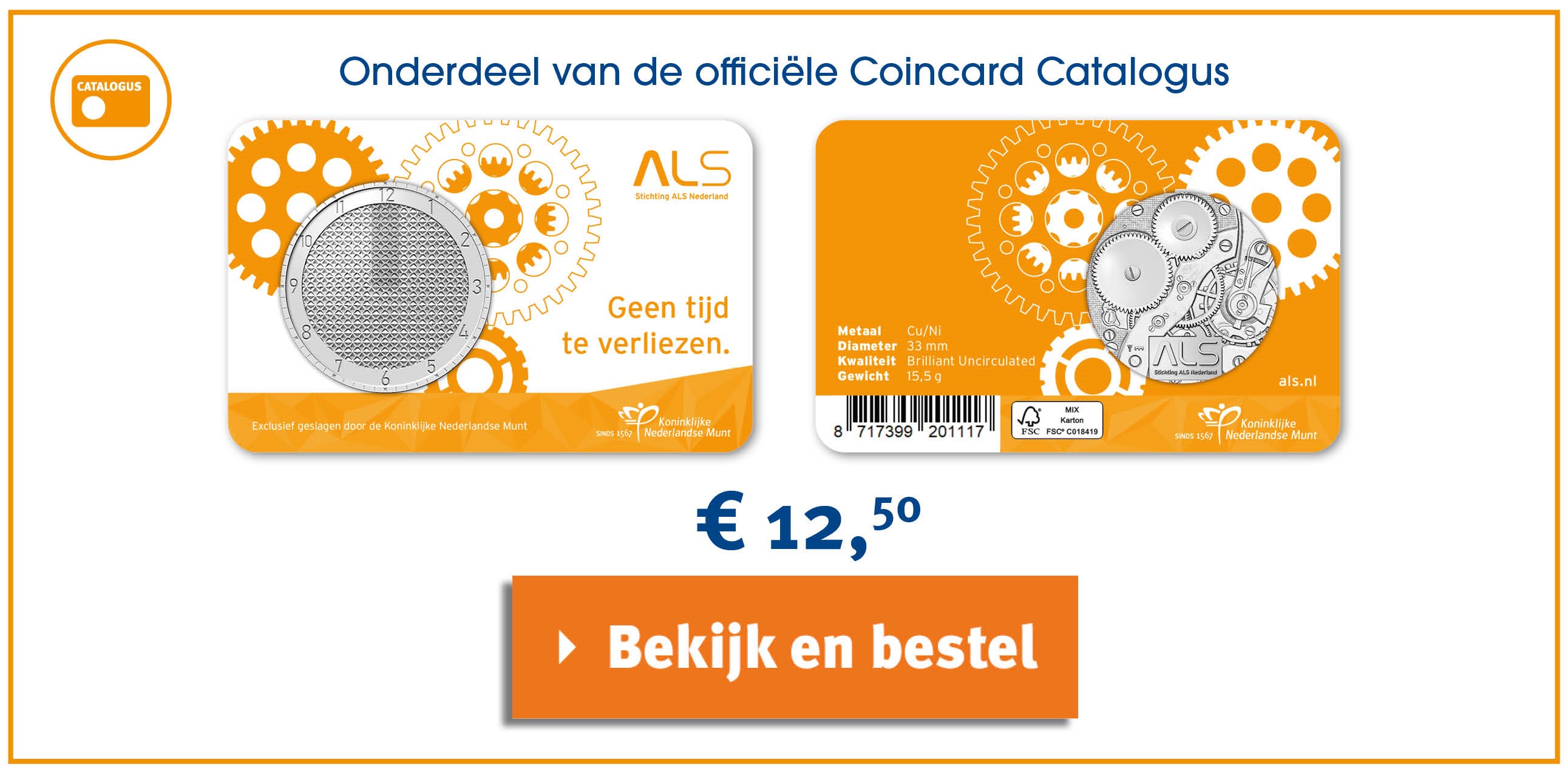 Bekijk en bestel: Stichting ALS Nederland penning in coincard