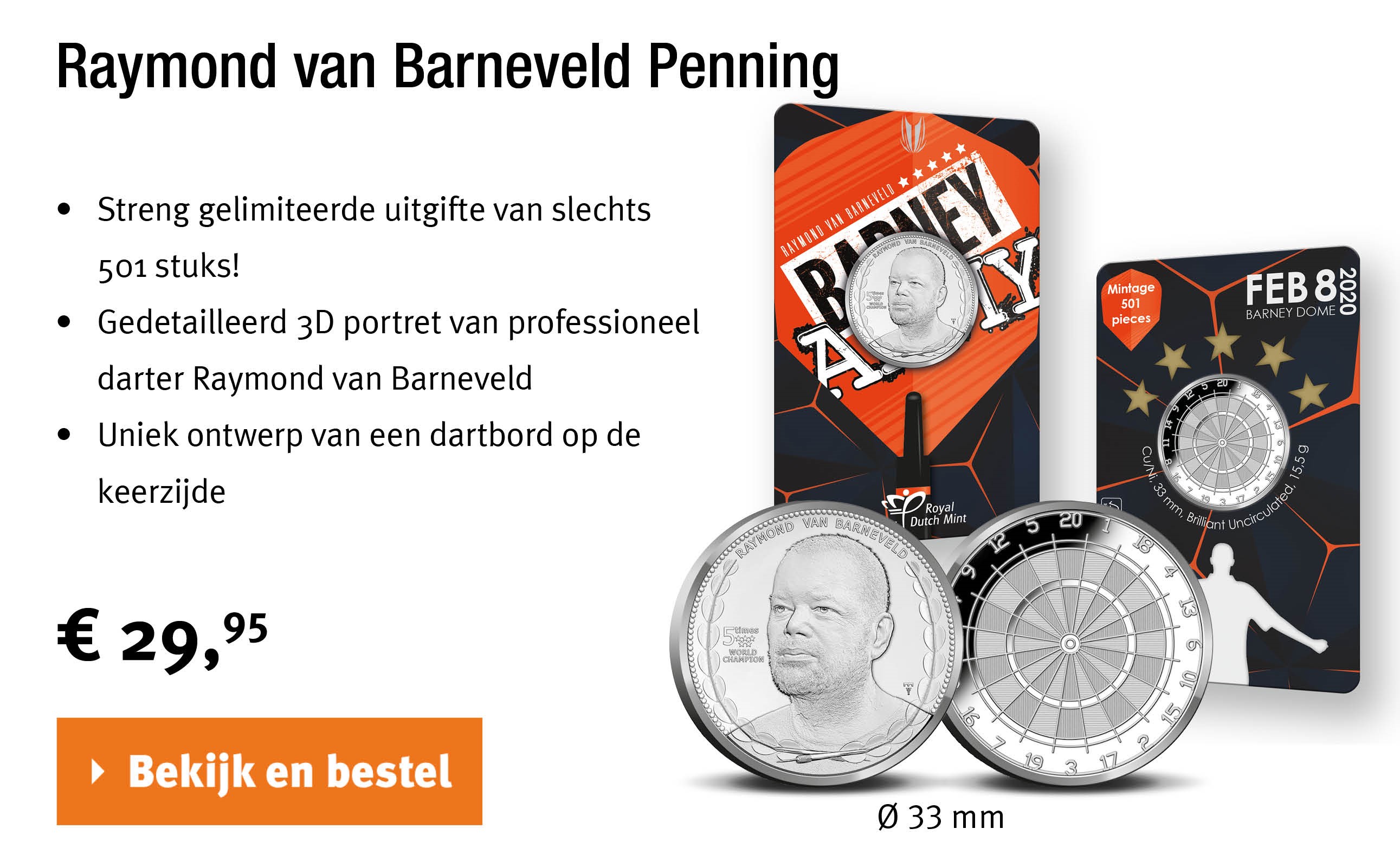 Bekijk en bestel: Raymond van Barneveld Penning