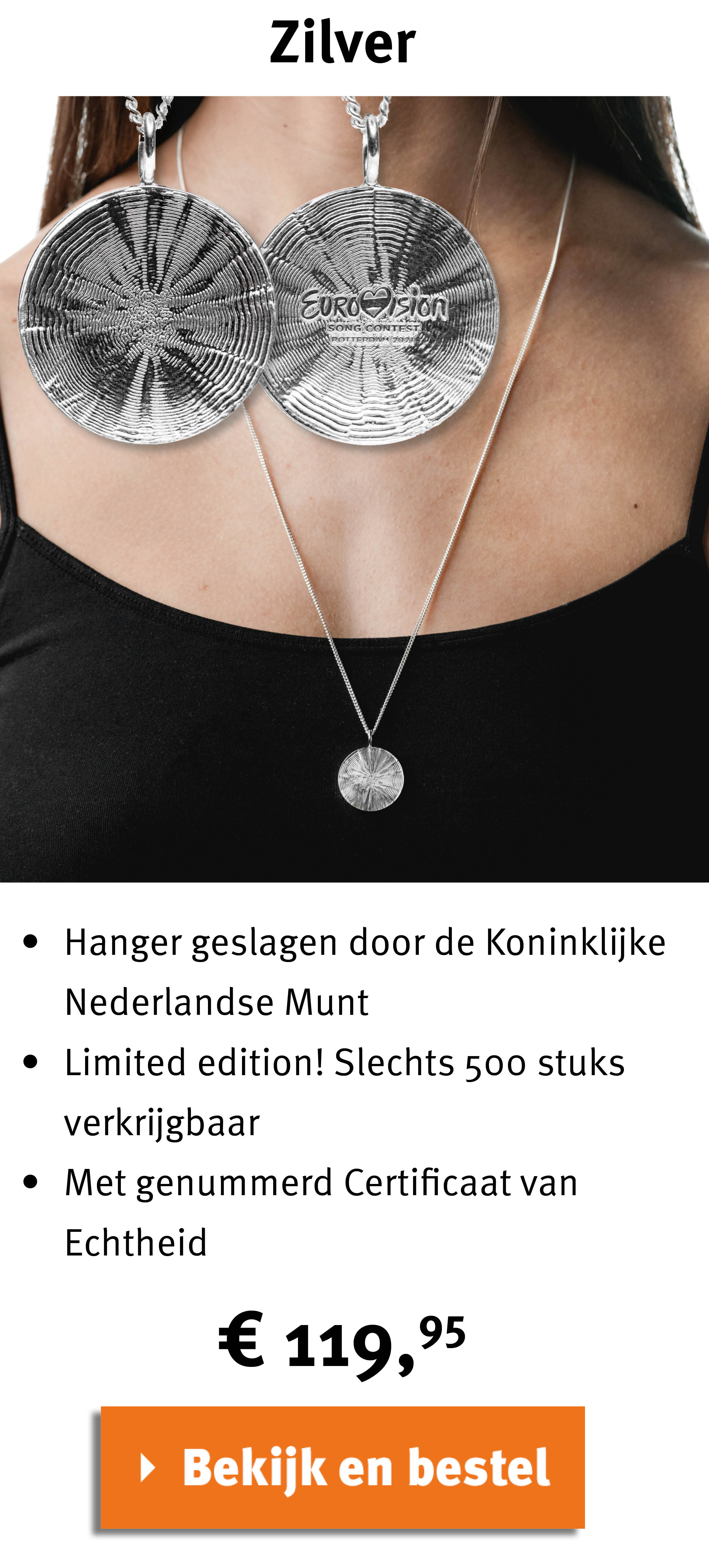 Bekijk en bestel: Eurovision Song Contest Ketting Zilver