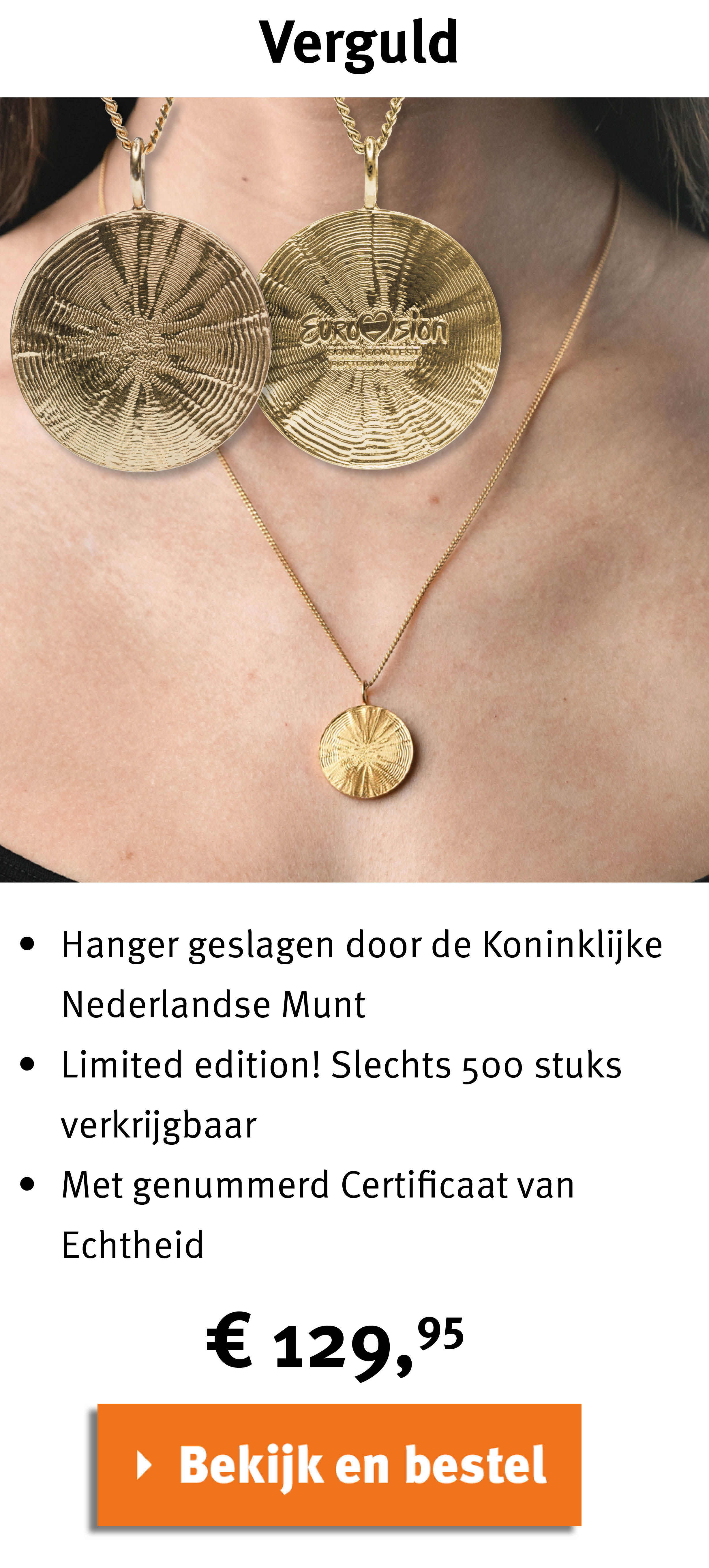 Bekijk en bestel: Eurovision Song Contest Ketting Verguld