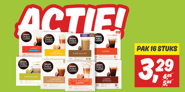 Actie Nescafé Dolce Gusto koffiecups