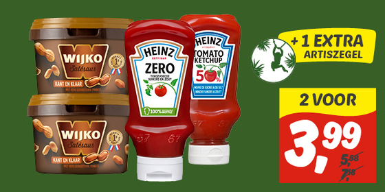 Wijko satésaus kant & klaar of Heinz ketchup