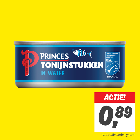 Princes tonijnstukken in water