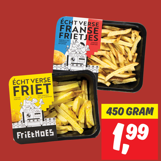 Friethoes écht verse friet of Franse friet