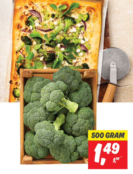 Pizza bianca met broccoli