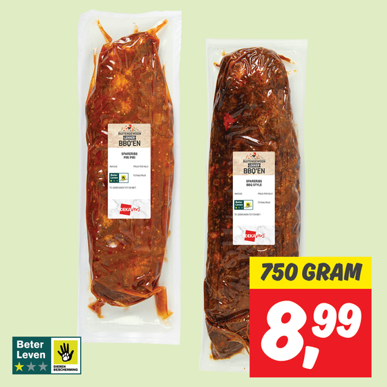 DekaVers gegaarde spareribs