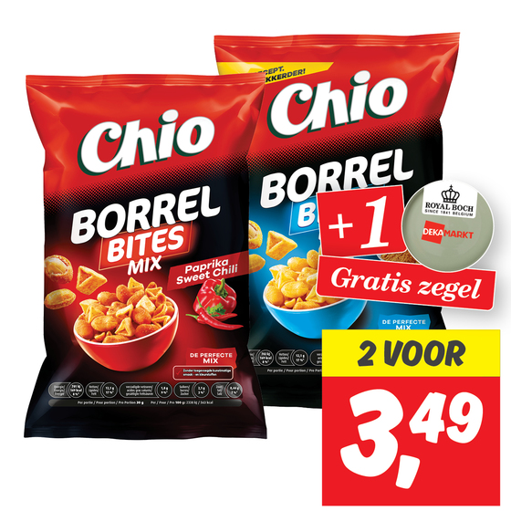 Chio borrelbites mix, kettle cooked of popchips