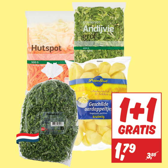 DekaVers Hollandse boerenkool, andijvie grof, hutspot of kruimige aardappelen