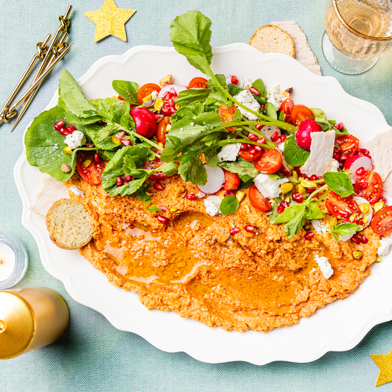 Loaded tomaten hummus