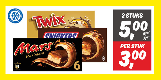 Mars, Snickers of Twix ijs