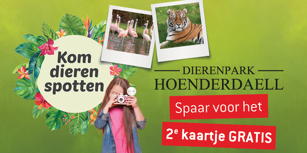 Spaar voor het tweede kaartje gratis voor dierenpark Hoenderdaell