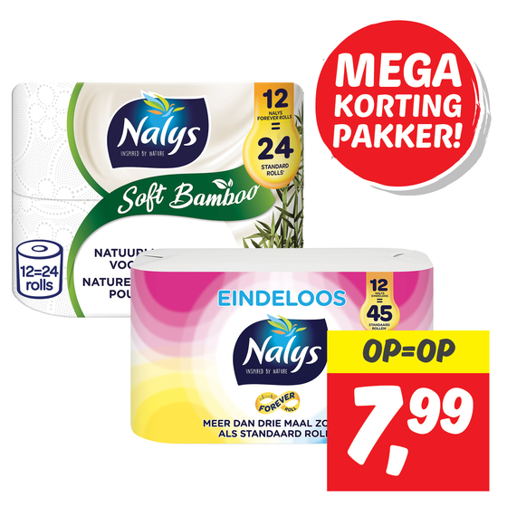 Nalys toiletpapier soft bamboo of eindeloos