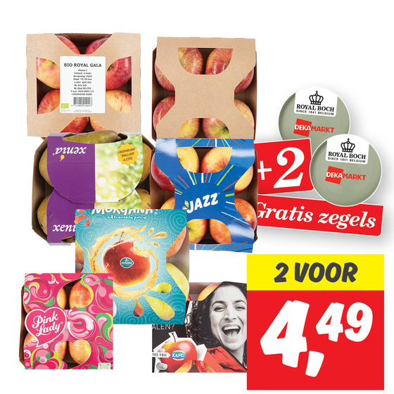 Alle appelen of peren op schaal