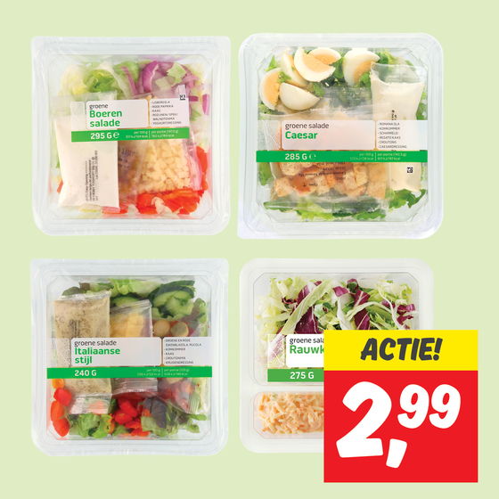 Groene salade of saladeschotel boeren stijl