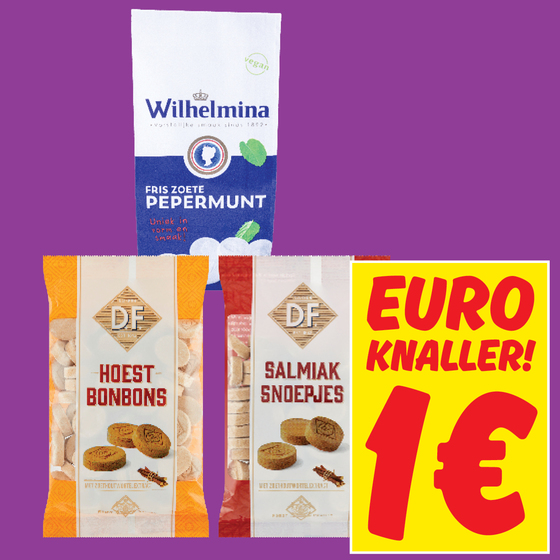 Wilhelmina pepermunt, Fortuin hoestbonbons of salmiak snoepjes